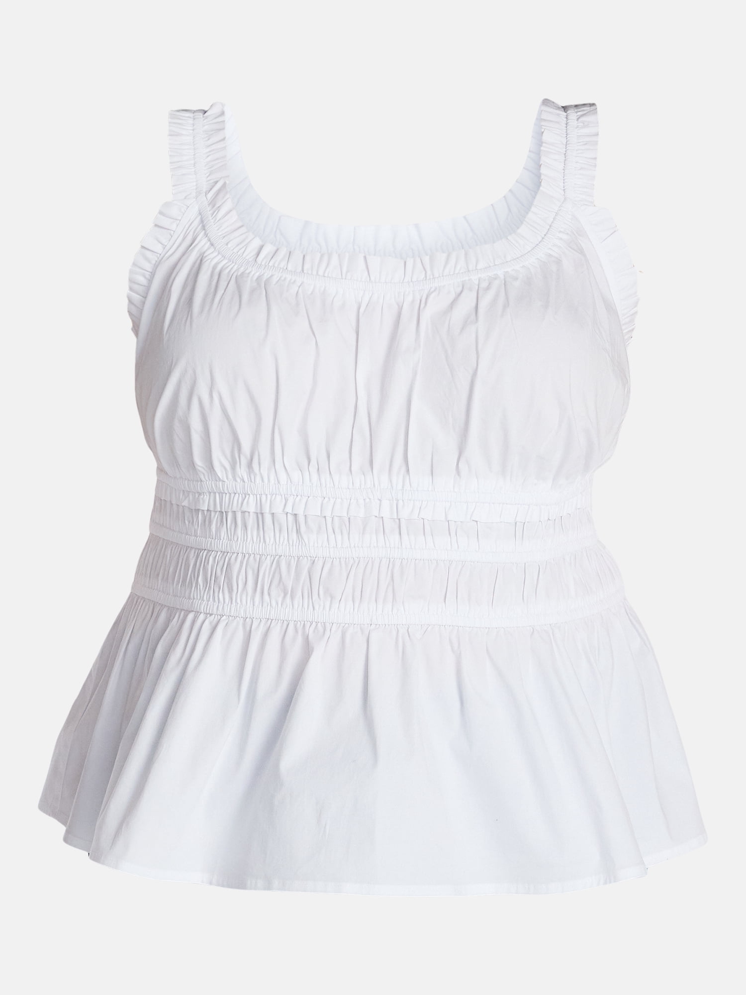 Terra & Sky Women’s Plus Sleeveless Smocked Peplum Tank Top, Sizes 0X-5X