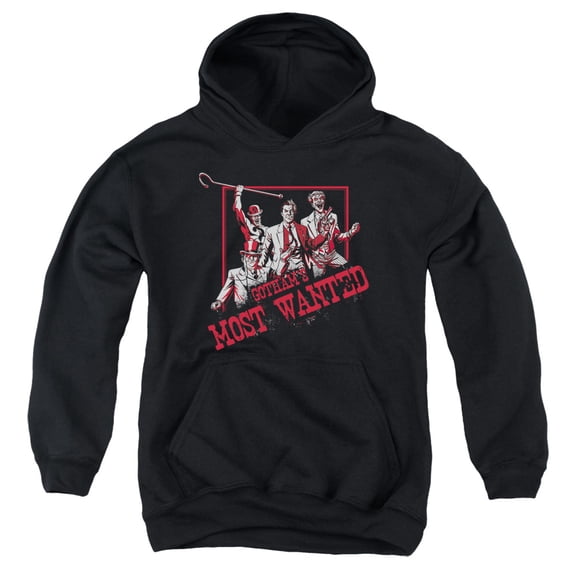 Batman - Gothams Most Wanted - Youth Hooded Sweatshirt - Medium