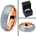 thumbnail image 4 of Tungsten I Love You 3000 Quote Engraved Band Ring 7mm Men Women Comfort Fit 18k Rose Gold Dome Brushed Gray Polished, 4 of 4