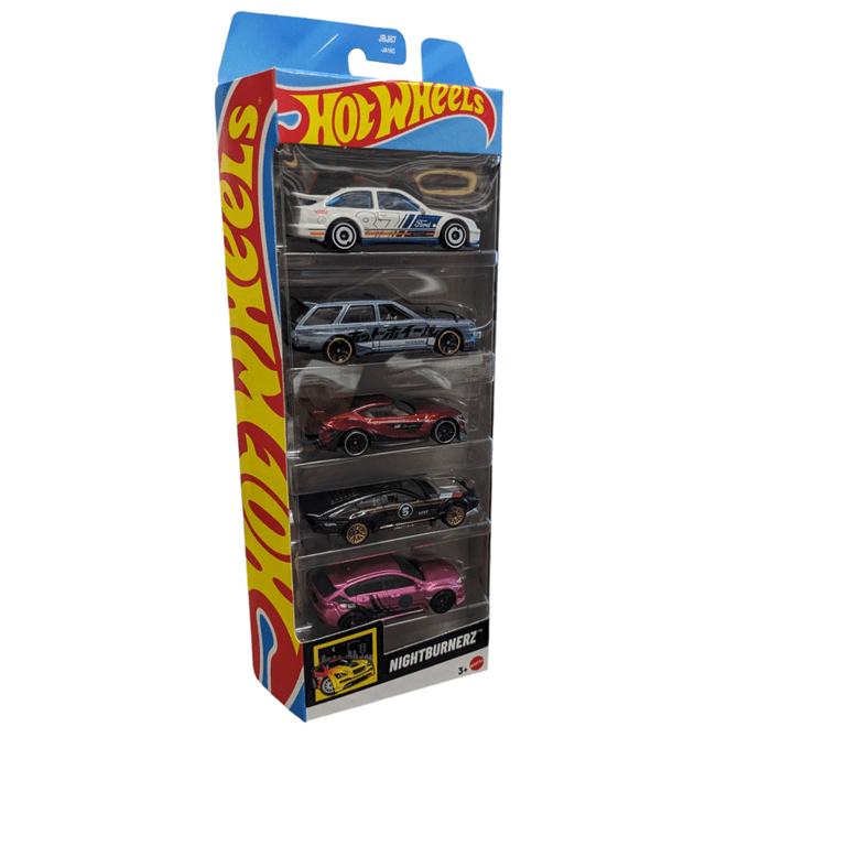 Mattel, Hot Wheels 5 pack Nightburnerz, Gold, Assorted Vehicles