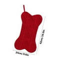 thumbnail image 2 of Knitted Dog Christmas Stocking, Bone Shape Christmas Stocking for Dogs Pets, Xmas Fireplace Hanging Stockings for Family Holiday Season Decor Christmas Bags - Child Cute Bone One Claw (Red), 2 of 5