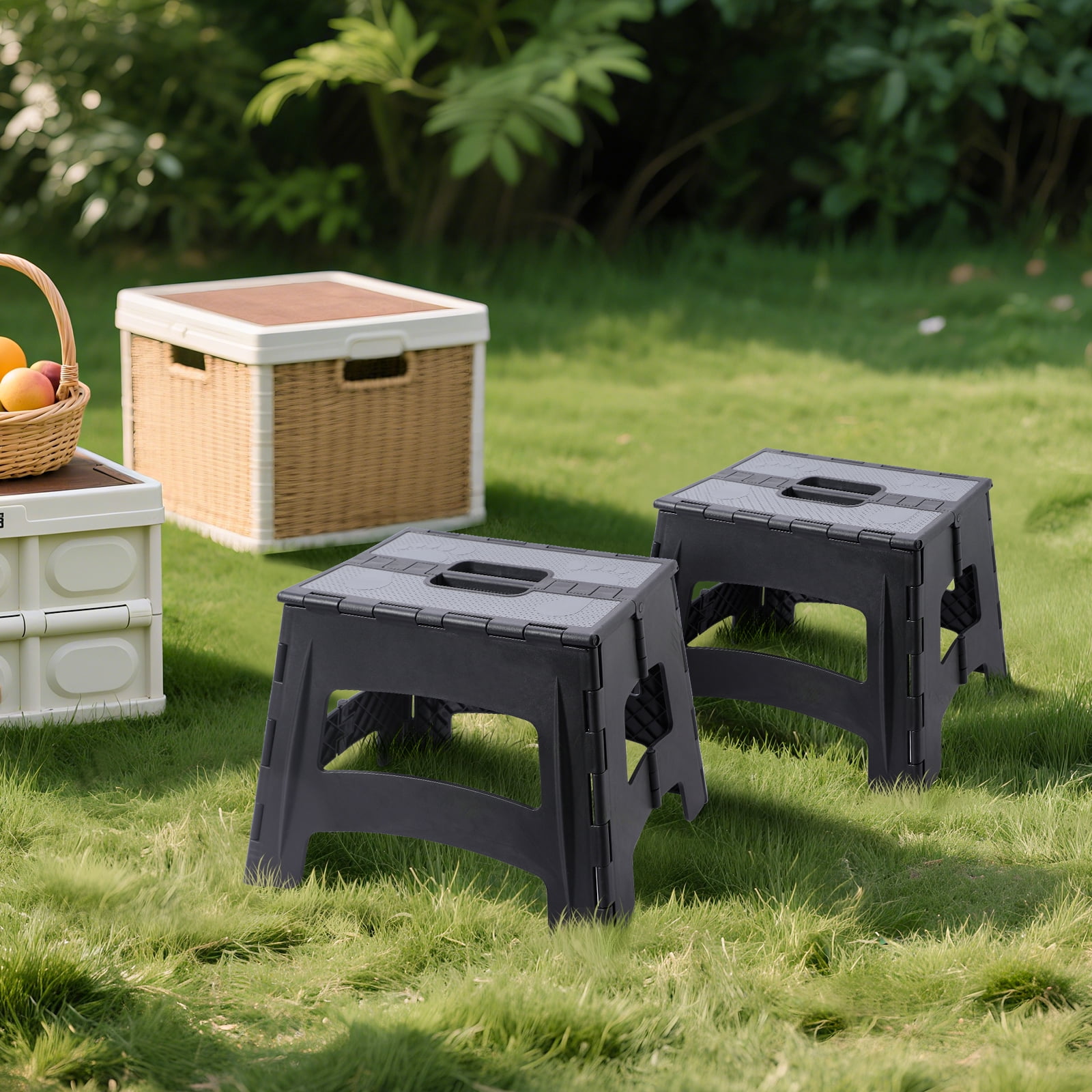 Farmora 12 inch Anti-Slip Step Stool 300 lb Capacity, Black