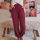 thumbnail image 2 of Pantalones sólidos casuales de mujer con bolsillo Cómodos pies de corbata Pantalones largos Fridja hfkajh102000, 2 of 5