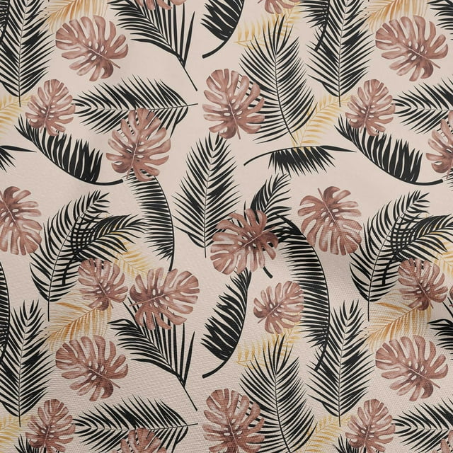 oneOone Velvet Peach Fabric Tropical Sewing Material Print Fabric By The Yard 58 Inch Wide