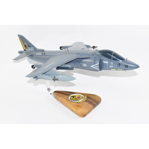 VMA-542 Tigers AV-8B (2013) Harrier Model, Mahogany, 1/30th scale, Marines
