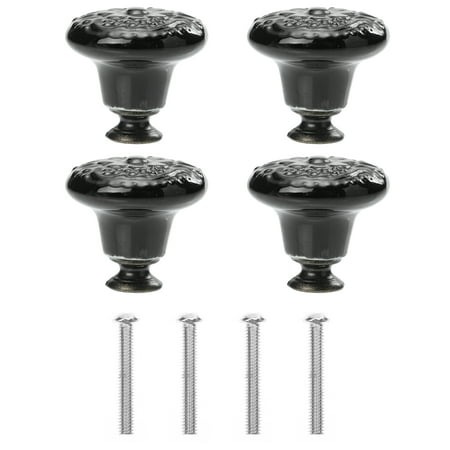 

4pcs Round Door Handles Single Hole Knobs Vintage Drawer Handle with Screws