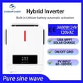 thumbnail image 5 of CNSWIPOWER 3600W Hybrid Inverter,24V DC to 110V/120V AC,Pure Sine Wave, Single with 120A MPPT Controller,Supports Parallel Connection, Compatible with 24V LiFePO4/Li/GEL/AGM Batteries, 5 of 5