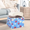 thumbnail image 5 of Red Cherries and White Daisies Large Storage Bins with Linen Collapsible Lid Storage Box 16.7 x 12.6 x 11.8in, 5 of 7