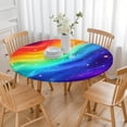 thumbnail image 3 of Rainbow Tie Dye Wave Pattern Round Fitted Tablecloth with Elastic Edge,Dining Table Cover Waterproof,Outdoor Round Tablecloth for Camping,Dining,Indoor and Outdoor, 3 of 7