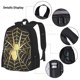 thumbnail image 3 of Disketp Gold Spider On The Web Mochila Estampada de Gran Capacidad con Lonchera y Estuche, Set de 3 Piezas para Estudiantes, 3 of 7