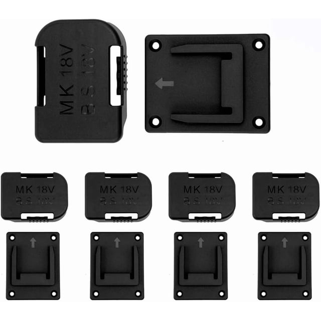 10Pcs Battery Storage Rack Battery Holder Case & Tool Holder Dock Mount for Makita/Bosch 18V Wall Mount Fixing Devices