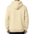thumbnail image 5 of Fleece Hoodie Mens Plain Long Sleeve Hooded Sweatshirt Casual Basic Essential Drawstring Pullover Hoodie With Pocket Beige 2XL, 5 of 6