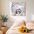 thumbnail image 4 of Canvas Wall Art, Christmas Snowman Framed Canvas Prints for Bedroom Office, Xmas Cardinal Birds Berries Snowy Forest Large Gallery Wrapped Wall Decor for Home Office, Gifts, 16"x16" Ship Next Day, 4 of 9