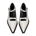 thumbnail image 1 of Zapatos de cuero de PU para mujer, zapatos vintage con suela de goma y punta puntiaguda para trabajar y desplazarse, 1 of 8