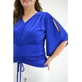thumbnail image 4 of Blusa con jareta Roman Fashion Tallas Extras 1846 Azul rey 38, 4 of 7
