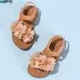thumbnail image 6 of Hessimy Toddler Girls Sandals Soft Rubber Flats Summer Baby Flower Girl Shoes,Comfy Anti-Slip(Khaki,12), 6 of 7