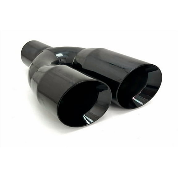 Exhaust Tip 3.00 Inlet 4.00 Outlet 13.00 long WDWDRS40013-300-BC-SS Dual Round Slant Black Chrome 304 Stainless Wesdon Exhaust Tip