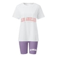 thumbnail image 3 of MKLEKYY Conjunto De Dos Piezas De Moda Para Mujer, Pantalones Cortos Deportivos De Manga Corta Con Cuello Redondo, 3 of 3