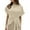 Beige, variant on VONDA Women Summer Round Neck Short Sleeve Lace Up Solid Color Tops
