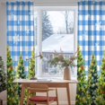 thumbnail image 3 of Christmas Snowflakes Sheer Curtains 108 Inches Long, Xmas Winter Green Pine Trees Blue Plaid Light Filtering Window Curtains for Living Room, Rod Pocket Voile Sheer Drapes, 52"Wx108"L, 2 Panels, 3 of 9
