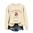 thumbnail image 4 of IWRICH Christmas Sweatshirts Women Candy Canes Graphic Sweatshirt Vintage Xmas Long Sleeve Shirt Pullover Tops Beige L, 4 of 4