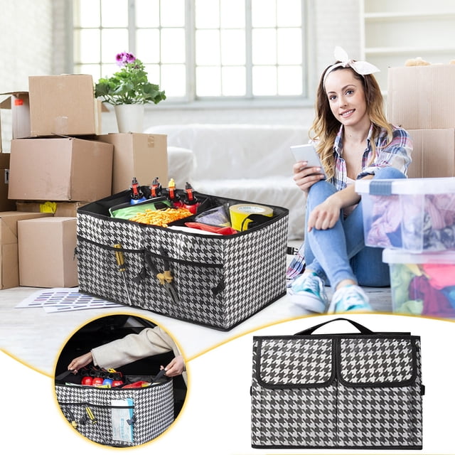 Caja plegable de almacenamiento para maletero de coche | Tela no tejida de gran capacidad 52L | Organizador portátil para coche, hogar y oficina | Diseño de pájaro | Duradero y resistente al
