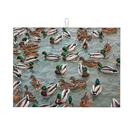 

Gaeub Mallard Ducks Swimming Print Dish Drying Mats For Kitchen Counter Kitchen Drying Mat Large Dish Drying Pad for Kitchen Counter Microfiber Dish Drying Mat for Sinks Drainer Mats 18x24in