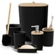thumbnail image 1 of Set de baño Clara Clark negro de 6 piezas con escobilla de inodoro y bote de basura, 1 of 6