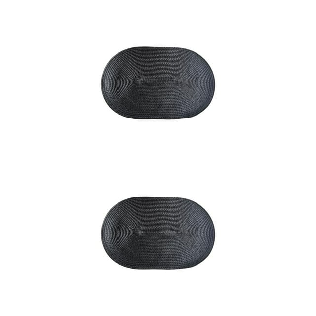 relayinert Wide Application Bowl Dish Pad Mat Waterproof And Easy To Clean Place Mat For Dining Table Waterproof Set Place Mat black 2Set