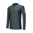 thumbnail image 3 of safuny Men's Quick-Dry Active Sports Shirts Quarter Zip Crewneck Long Sleeve Running Pullover Tops Outdoor Sweatshirt Dark Gray XXXL, 3 of 6
