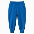 thumbnail image 2 of NOLDARES Boys' Baggy Sweatpants Straight Leg Open Bottom Casual Pants Elastic Waist Athletic Joggers Sweat Pants with Pockets(W128-Green), 2 of 4