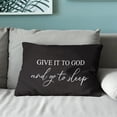 thumbnail image 3 of Give It to God，Go to Sleep, Decorative Pillows for Bed Bedroom, Christian Prayer Room Decor, Blue Christian Bible Pillow Covers 12x20, Print Black Sleep Themed Pillow Case Cushion Cover, 3 of 6