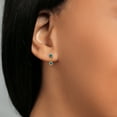 thumbnail image 4 of Gem Stone King 14K Yellow Gold London Blue Topaz Dangling Earrings for Women (0.52 Cttw, Gemstone November Birthstone, Round 3MM), 4 of 4
