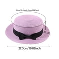 thumbnail image 2 of Sun Hats | Kids Girls Boys Summer Fedora Straw Hat Wide Brim Floppy Beach Sun Cap Visor Hat Yellow, 2 of 2
