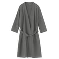 thumbnail image 4 of Frnrwgo Mens Yukata Robe Soft Lightweight Tie Waist Pockets Solid Color Home Bathrobe, 4 of 4
