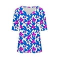 thumbnail image 6 of JTZGDY Floral Shirts for Women Cute Summer Short Sleeve V Neck Graphic T-Shirts Tops Dressy Casual Tunic Blouse Fashion Beach Vacation Outfit Clothes Multicolor#25 XL, 6 of 6