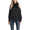 thumbnail image 1 of Vince Camuto Womens Solid Cold Shoulder Blouse, black, M, 1 of 1