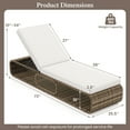 thumbnail image 3 of Gymax 2PCS Chaise Lounge Chair w/ Adjustable Backrest Cushion & Storage Off White Outdoor, 3 of 10