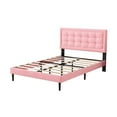 thumbnail image 5 of Unizone Full Size Bed Frame with Upholstered Headboard, Modern Tufting Style, Pink, 5 of 11
