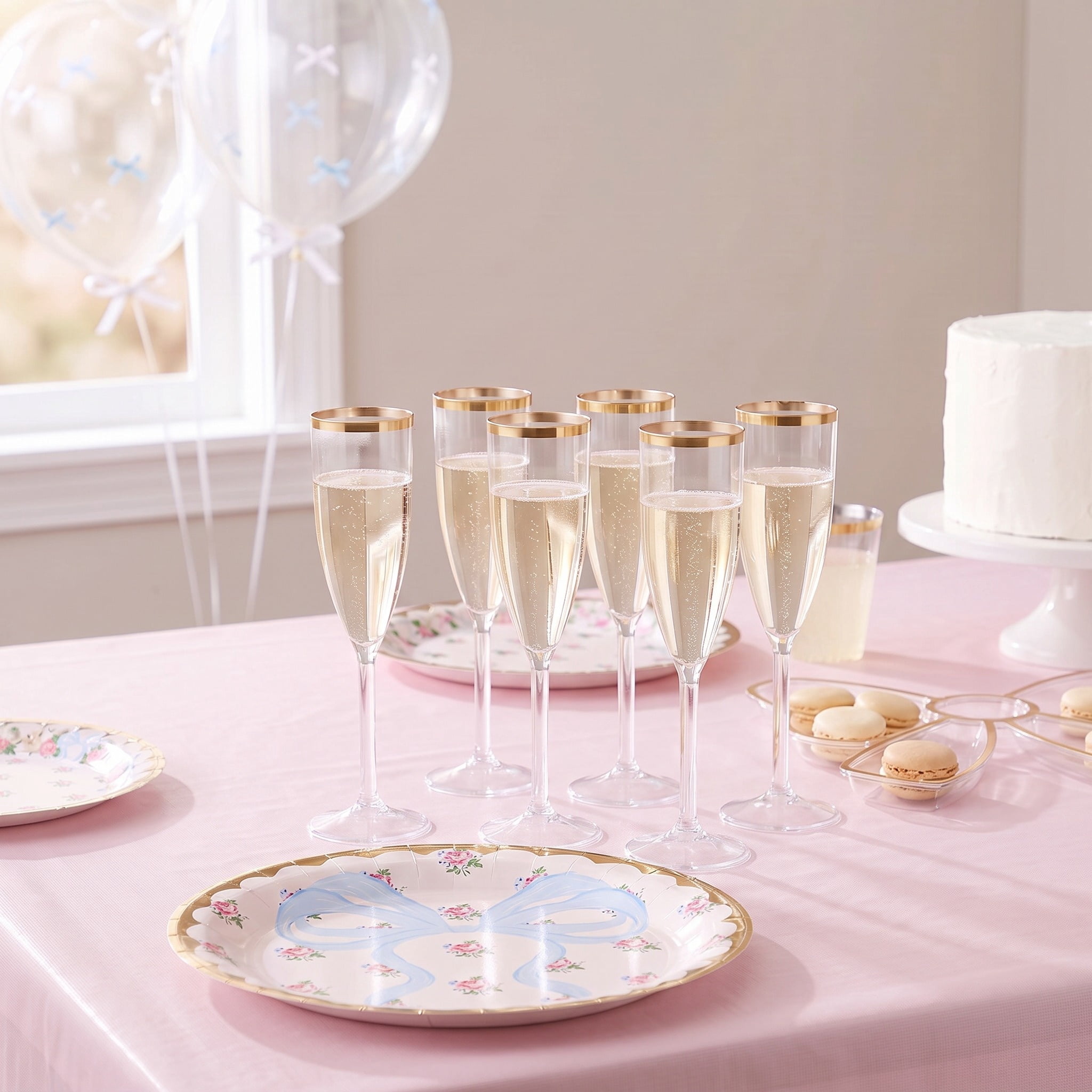 Clear Plastic Champagne Flutes, 6 oz, 4 Count, by Way To Celebrate