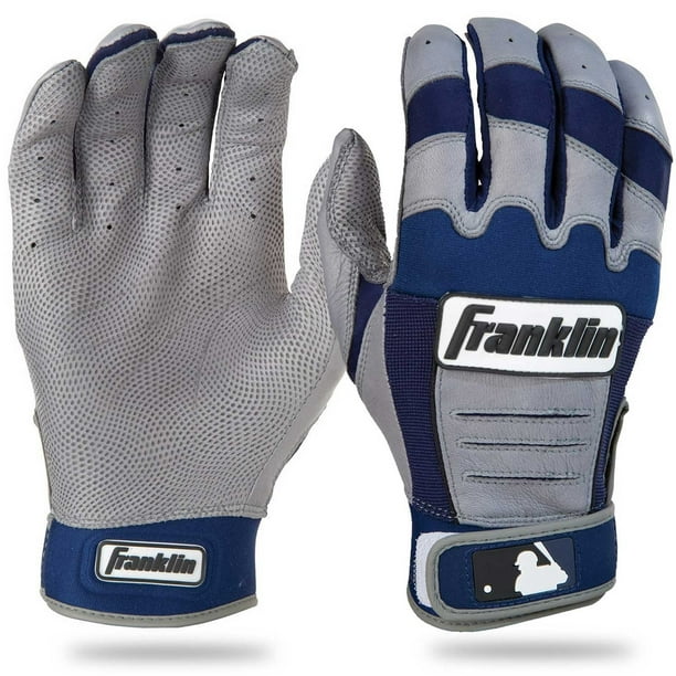 Franklin Sports MLB CFX Pro Baseball Batting Gloves - Gray/Navy - Adult  Medium