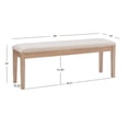 thumbnail image 7 of Linon Miles Sturdy Wood Bench Light Beige Padded Seat in Natural Lacquer Finish, 7 of 7