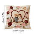 thumbnail image 3 of PuSpu Valentine's Day Decoration Valentines's Day Decorative Linen Pillows Cover With Graphic Print Cute Animals 18x18 Inches, 3 of 6