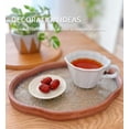 thumbnail image 3 of Glass Serving Tray with The Crabapple Pattern Glass and Wood for Kitchen Countertop Home Decor for Coffee Table, Also Suitable for Tea Trays, Coffee Trays, Decorative Trays (S), 3 of 7