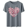 thumbnail image 4 of T Shirts for Women Ohufall Womens Tops Short Sleeve Bow Printed Valentines Shirts Summer Graphic Crewneck T-Shirts Basic Tees, 4 of 5