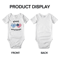 thumbnail image 3 of Greek American Flag Two Hearts Cute Baby Bodysuits (White, 6-12 Months), 3 of 5