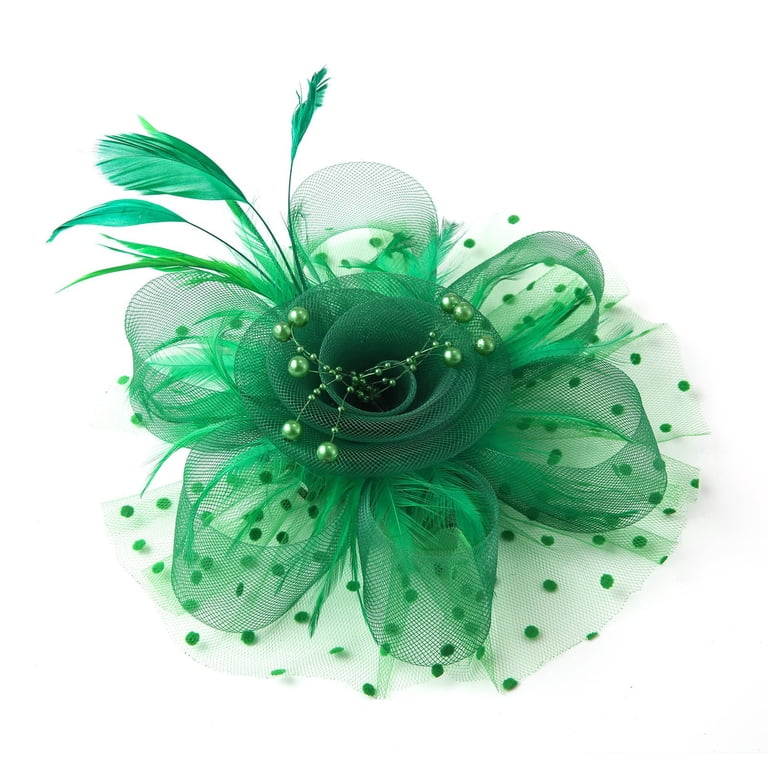 Green Feathered Headband Fascinator - Women Accessories Amazon.com: ZCYYYS Feather Fascinator Headband for Women  main image 4