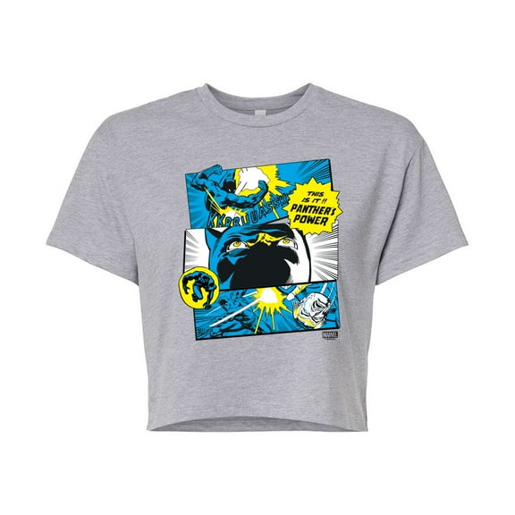 Marvel Black Panther - Comic Panels - Juniors Cropped Tee