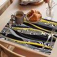 thumbnail image 3 of Yellow Black Stripes Placemats Set of 8 Modern Grey Ombre Abstract Striped Place Mats Indoor Wipeable Table Mats Washable Cloth Dining Table Placemats for Kitchen Holiday Party Home Decor 13x19 Inch, 3 of 9