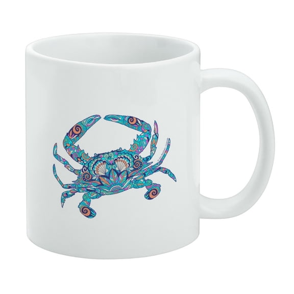 Mosaic Crab White Mug